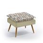 Imagem de Namoradeira e 2 Poltronas Beta com Puff Lunar F-014 Sued Estampado Bege com Sued Aradecor