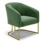 Imagem de Namoradeira e 2 Poltronas Industrial Dourado Stella Suede Verde D03 - D'Rossi