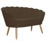 Imagem de Namoradeira Estofada 2 Lugares Para Sala Comercial Pétala Suede Marrom - LM DECOR