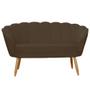 Imagem de Namoradeira Estofada 2 Lugares Para Sala Comercial Pétala Suede Marrom - LM DECOR