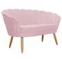 Imagem de Namoradeira Estofada 2 Lugares Para Sala Comercial Pétala Suede Rosa Bebe - LM DECOR