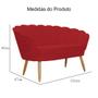 Imagem de Namoradeira Estofada 2 Lugares Para Sala Comercial Pétala Suede Vermelho - LM DECOR