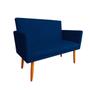 Imagem de Namoradeira Maitê Decorativa 2 Lugares Suede Azul Marinho