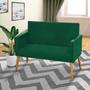 Imagem de Namoradeira Nina Decorativa 2 Lugares Suede Verde Militar