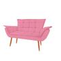 Imagem de Namoradeira Opala Decorativa 2 Lugares Suede Rosa