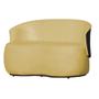 Imagem de Namoradeira Orgânica 2 Lugares Aisha Composê Suede Amarelo em Corano Marrom - DL DECOR
