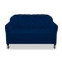 Imagem de Namoradeira Recamier Sofá Julia com Botonê para Sala de Estar Recepção Escritório Quarto Azul Marinho Suede - AM Decor