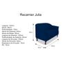 Imagem de Namoradeira Recamier Sofá Julia com Botonê para Sala de Estar Recepção Escritório Quarto Azul Marinho Suede - AM Decor