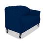 Imagem de Namoradeira Recamier Sofá Julia com Botonê para Sala de Estar Recepção Escritório Quarto Azul Marinho Suede - AM Decor