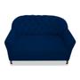 Imagem de Namoradeira Recamier Sofá Julia com Botonê para Sala de Estar Recepção Escritório Quarto Azul Marinho Suede - AM Decor