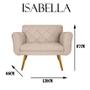 Imagem de Namoradeira Sofá 02 Lug Isabella Sala Recepção Suede Azul Marinho - Dl Decor