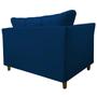 Imagem de Namoradeira Sofa 2 Lugares Pes de Madeira Isis Suede Azul Marinho