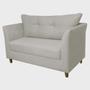 Imagem de Namoradeira Sofa 2 Lugares Pes de Madeira Isis Suede Bege