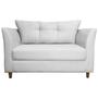 Imagem de Namoradeira Sofa 2 Lugares Pes de Madeira Isis Suede Branco