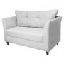 Imagem de Namoradeira Sofa 2 Lugares Pes de Madeira Isis Suede Branco