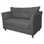 Imagem de Namoradeira Sofa 2 Lugares Pes de Madeira Isis Suede Cinza