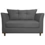 Imagem de Namoradeira Sofa 2 Lugares Pes de Madeira Isis Suede Cinza