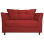 Imagem de Namoradeira Sofa 2 Lugares Pes de Madeira Isis Suede Vermelho