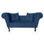 Imagem de Namoradeira Sofá Decorativa Para Salão de Beleza Londres 160 Suede Azul Marinho DL Decor