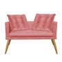 Imagem de Namoradeira Sofá Recamier Milena Confort Com Almofada Sala Recepção Escritório Consultório Pé Castanho Suede Rose Gold - DAMAFFÊ MÓVEIS