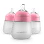 Imagem de Nanobebe Flexy Silicone Baby Bottles, Anti-Cólica, Natural Feel, Non-Collapsing Nipple, Non-Tip Stable Base, Easy to Clean - 3-Pack, Pink, 9 oz