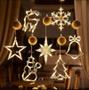 Imagem de Natal Led Floco De Neve Santa Pendurado Lâmpada Decoração De Janela Casa Natal Ano Novo Ornamentos