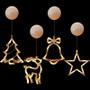 Imagem de Natal Led Floco De Neve Santa Pendurado Lâmpada Decoração De Janela Casa Natal Ano Novo Ornamentos