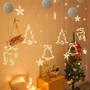 Imagem de Natal Led Floco De Neve Santa Pendurado Lâmpada Decoração De Janela Casa Natal Ano Novo Ornamentos