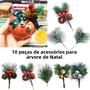 Imagem de Natal Mini Agulhas De Pinheiro Galhos De Frutas 10 Peças Decoração De Árvore De Natal Artificial