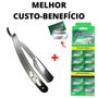 Imagem de Navalhete Com 50 Lâminas Kit Barbearia Para Uso Profissional