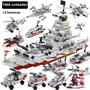 Imagem de Navy War Chariot Ship Exército Barco Avião Modelo Blocos De Construção Compatível Com Lego Set Para