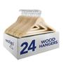 Imagem de Neaties Natural Wood Hangers   de acabamento natural com 360 Grau Swivel Hook & Smooth Cut Notches  24 Pacote