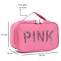 Imagem de Necessaire Feminina Bolsa Organizadora Viagem Estojo Pink Porta Acessórios Maquiagem De Mão Avião