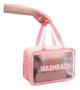 Imagem de Necessaire Feminina Casual Maquiagem Prática Trabalho Itens de Higiene Bolsa Sacola Retangular Washibag Cores do Brasil