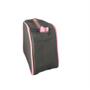 Imagem de Necessaire inteira NAILON (tecido) CINZA COM A BORDA ROSA  23x15