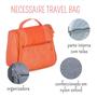 Imagem de Necessaire masculina feminina viagem mala cabide divisória nas Cor Cinza/azul/preto/laranja/- GNshop