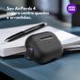 Imagem de NERDCASE, Case Protetora Music, Compatível com AirPods 4, Preta com detalhe Azul