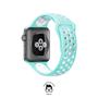 Imagem de  NERDCASE, Pulseira NK com Furos Respirável, Silicone, Compatível com Apple Watch Series 1-9, 38mm/40mm/41mm, Verde Água/Branco