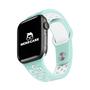 Imagem de  NERDCASE, Pulseira NK com Furos Respirável, Silicone, Compatível com Apple Watch Series 1-9, 38mm/40mm/41mm, Verde Água/Branco