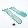 Imagem de  NERDCASE, Pulseira NK com Furos Respirável, Silicone, Compatível com Apple Watch Series 1-9, 38mm/40mm/41mm, Verde Água/Branco
