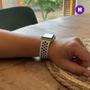 Imagem de NERDCASE, Pulseira NK Furadinha, Compatível com Apple Watch, 38/40/41mm, Bege/Preto