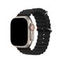 Imagem de NERDCASE, Pulseira Ocean, Silicone, Compatível com Apple Watch 1-9, 42/44/45/49mm, Preto.