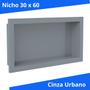 Imagem de Nicho de Embutir para Banheiro 30x60 cm Metasul Cinza Urbano