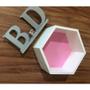 Imagem de Nicho Hexagonal Favo Mdf Branco Com Fundo Colorido Unidade