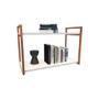 Imagem de Nicho Industrial 2 Prateleiras Bahamas Ferro Cobre Tampo Branco 60cm 