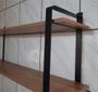 Imagem de Nicho Industrial Banheiro Prateleira Dupla Amêndoa Mdf 60Cm