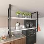 Imagem de Nicho Industrial Teto Cozinha Prateleira Suspensa Nichos Suporte MDF