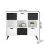 Imagem de Nicho Organizador Retro Branco com 6 Gavetas Branco/Preto 108 x 92,5cm - FdECOR