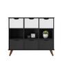 Imagem de Nicho Organizador Retro Preto com 6 Gavetas Branco/Preto 108 x 92,5cm - FdECOR