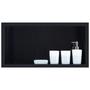 Imagem de Nicho Para Banheiro Em Porcelanato Polido Porta Shampoo Sabonete Organizador (Preto Liso 60)